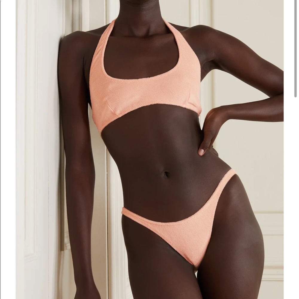 Lisa Marie Fernandez Terry Cloth Peach Bikini Set